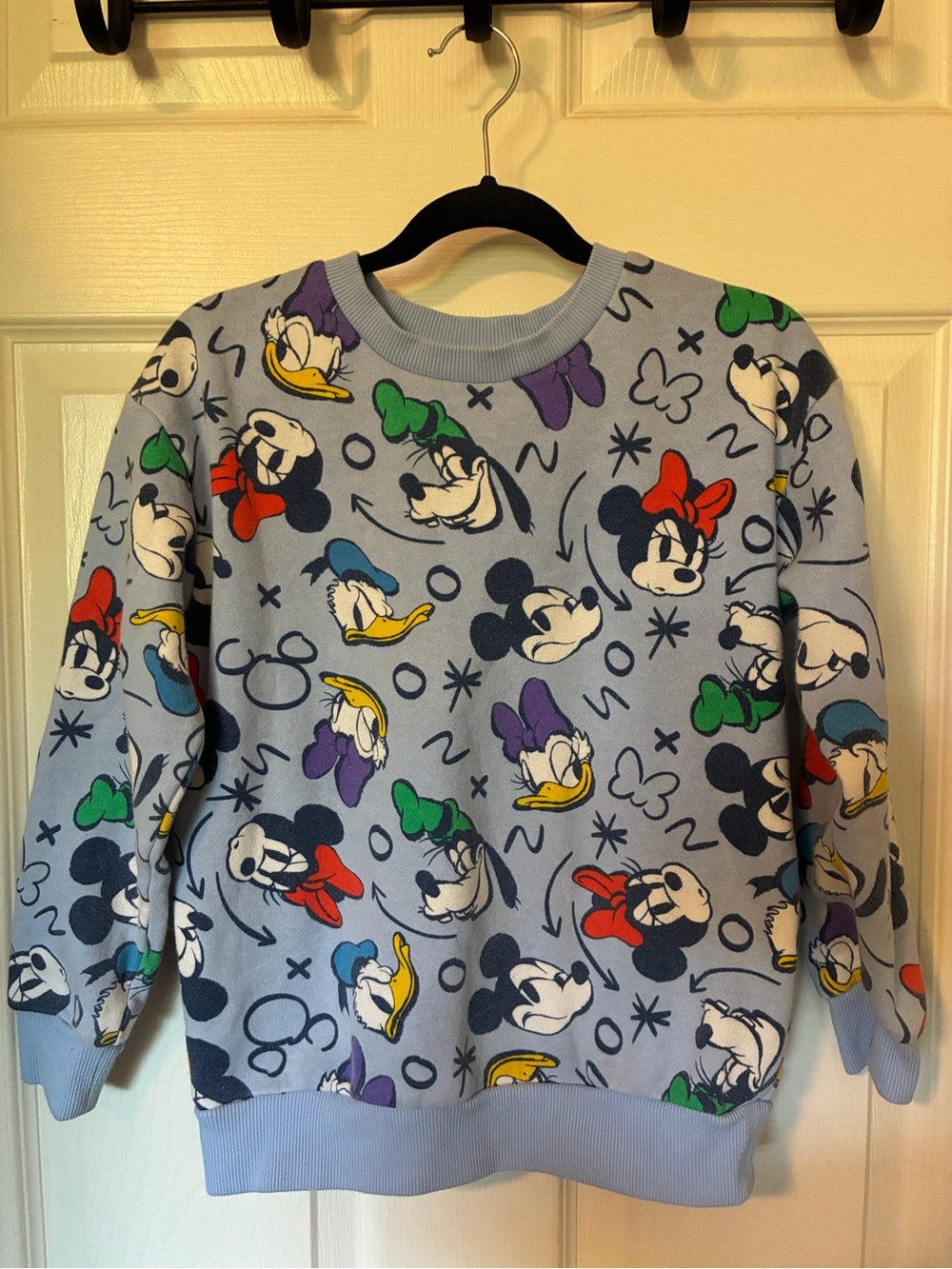 Disney Light Blue Crewneck Sweatshirt with Mickey & Friends Print